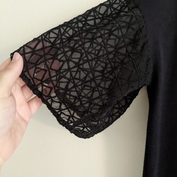 Dolan Black Shirt with Mesh Sleeves Size XS - Picture 3 of 8